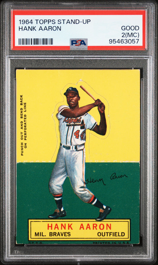 Hank Aaron 1964 Topps Stand-Up PSA 2 MC Good