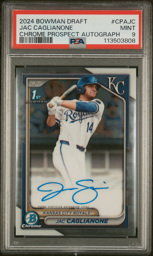 Jac Caglianone 2024 Bowman Draft Auto PSA 9 Mint 3808