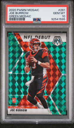 Joe Burrow 2020 Panini Mosaic #261 Green Mosaic PSA 10 Gem Mint