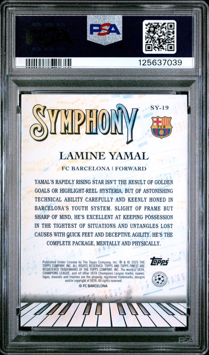 Lamine Yamal 2024 Topps Finest Champions Symphony PSA 10 Gem Mint