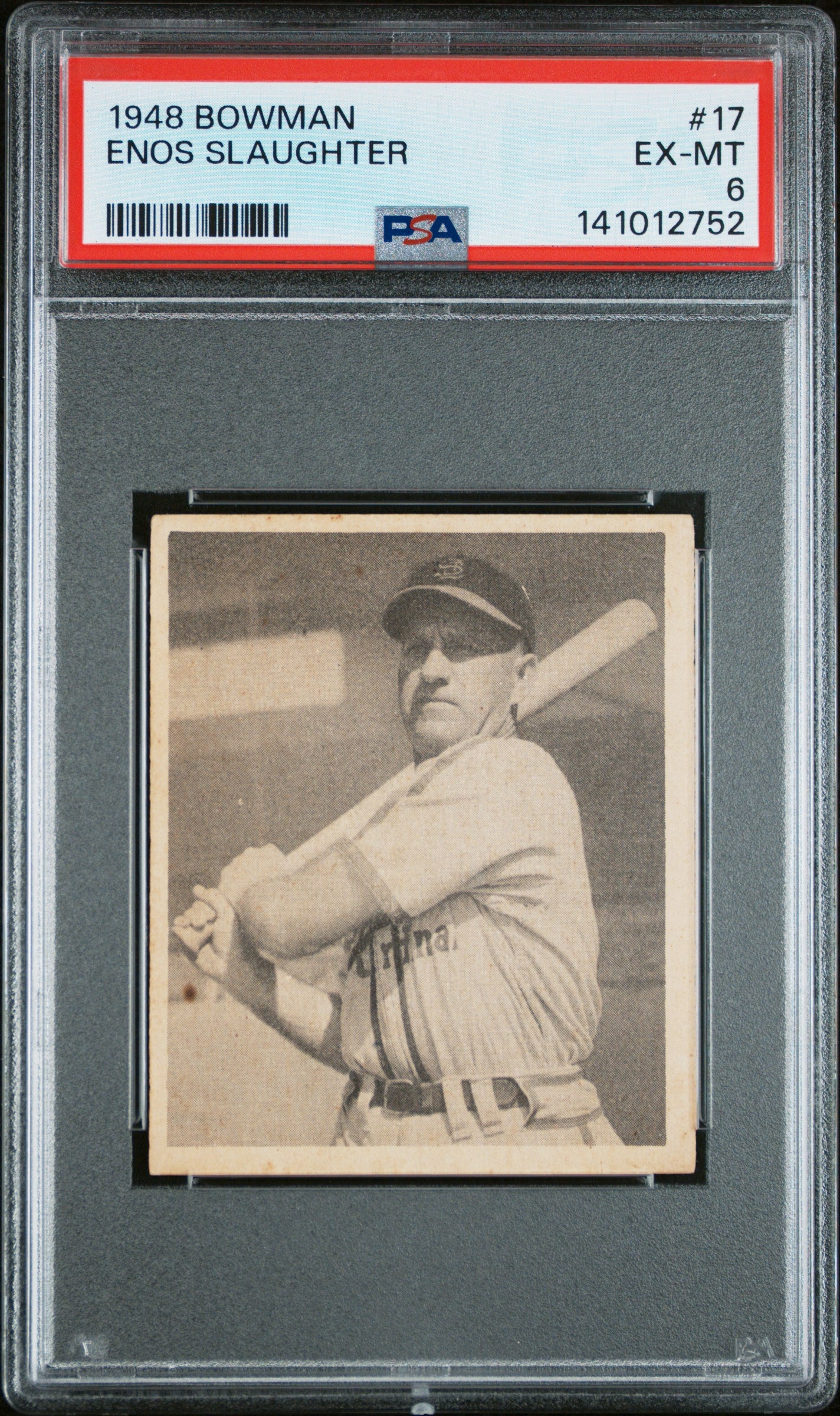 Enos Slaughter 1948 Bowman #17 PSA 6 Ex-Mint