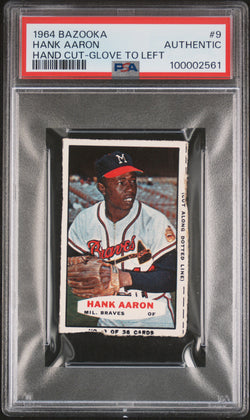 Hank Aaron 1964 Bazooka #9 PSA Auth