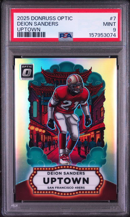 Deion Sanders 2025 Donruss Optic Uptown PSA 9 Mint 3074