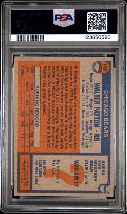 Walter Payton 1976 Topps #148 Rookie PSA 3 Very Good 0590