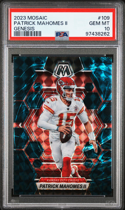 Patrick Mahomes 2023 Panini Mosaic #109 Genesis PSA 10 Gem Mint