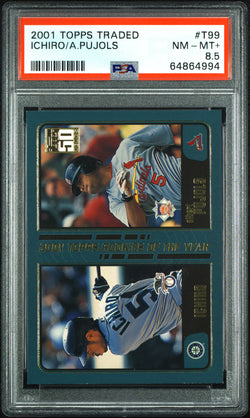Albert Pujols/Ichiro Suzuki 2001 Topps Traded Rookie #T99 PSA 8.5 Nm-Mint+