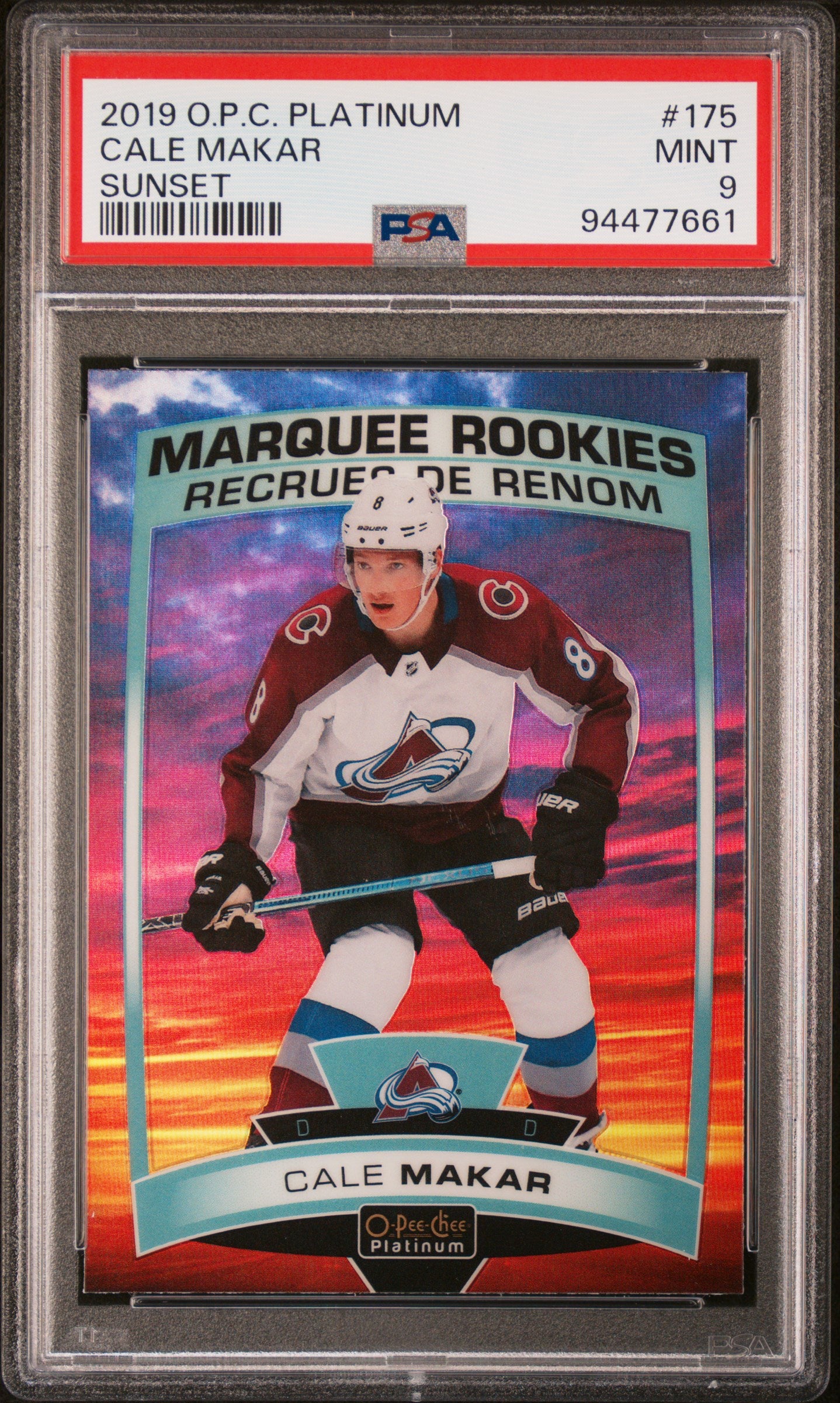 Cale Makar 2019 OPC Platinum Sunset Rookie PSA 9 Mint