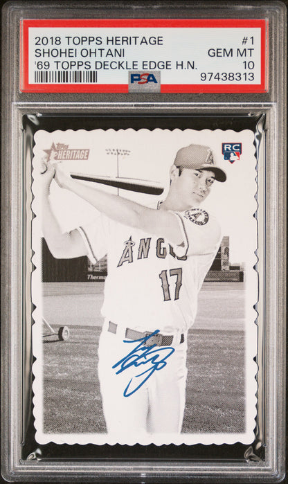 Shohei Ohtani 2018 Topps Heritage Deckle Edge #1 PSA 10 Gem Mint 8313