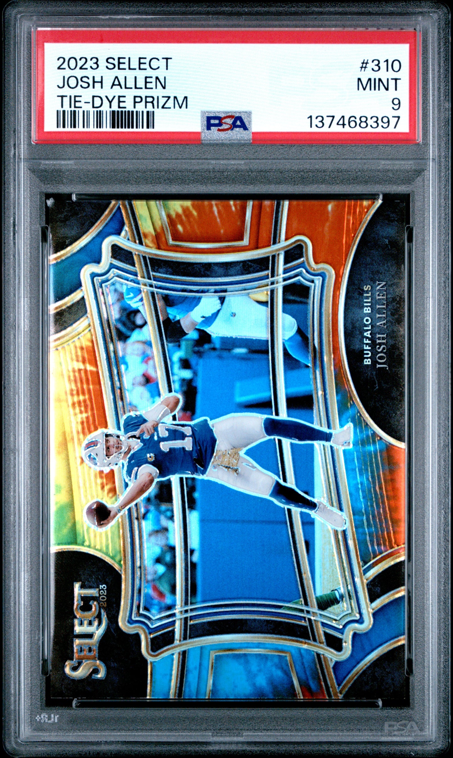 Josh Allen 2023 Panini Select #310 Tie-Dye Prizm #5/25 PSA 9 Mint