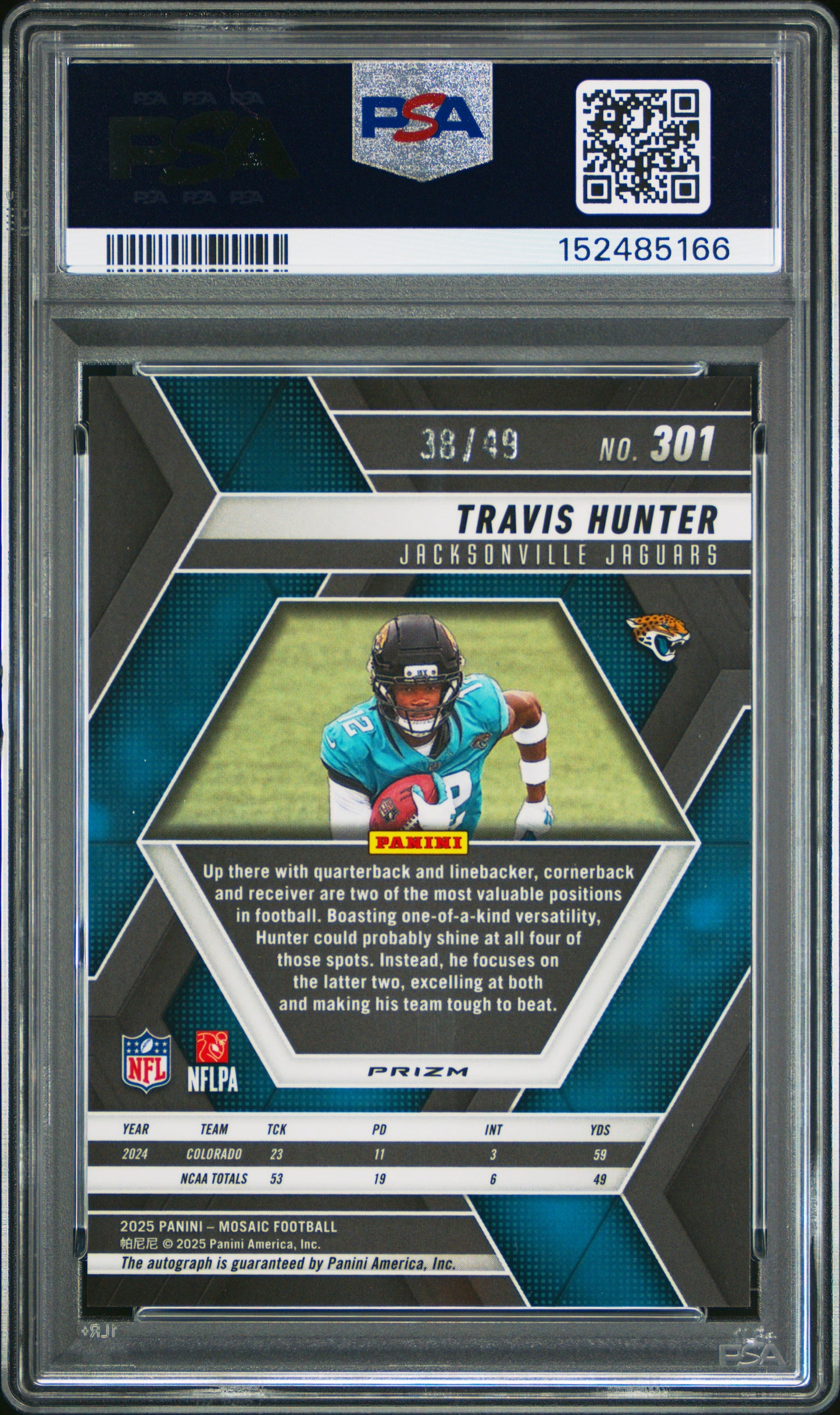 Travis Huner 2025 Mosaic Purple Auto #38/49 PSA 10 Gem Mint