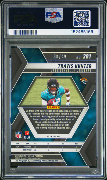 Travis Huner 2025 Mosaic Purple Auto #38/49 PSA 10 Gem Mint
