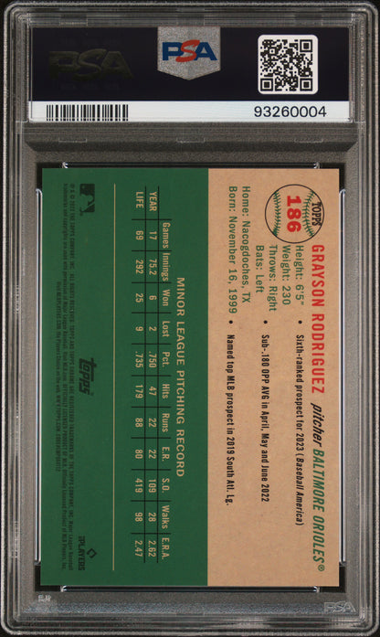 Grayson Rodriguez 2023 Topps Chrome Platinum Anniversary #186 Red Refractor #3/5 PSA 10 Gem Mint