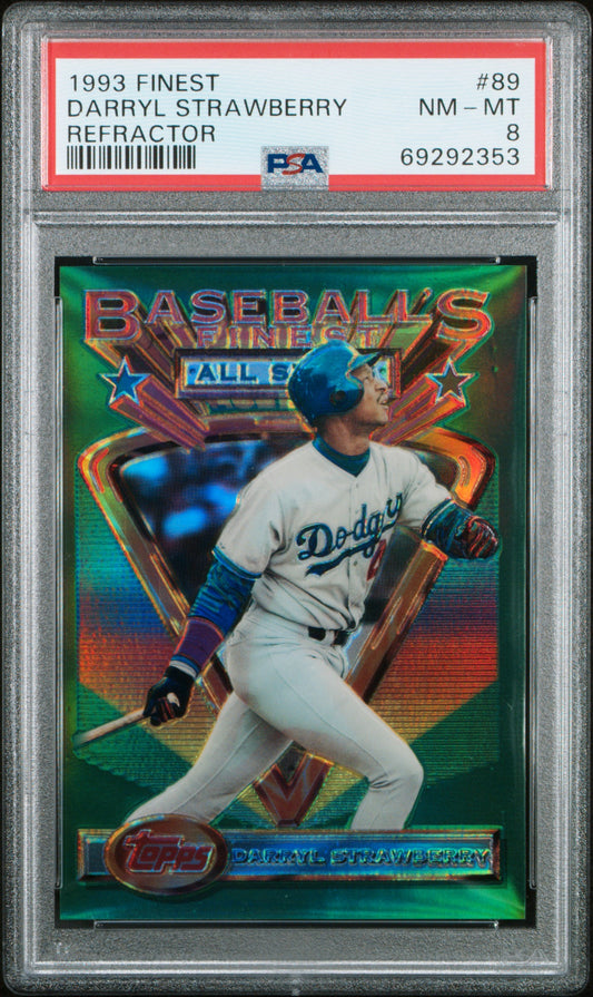 Darryl Strawberry 1993 Topps Finest All-Star Refractor #89 PSA 8 Nm-Mint