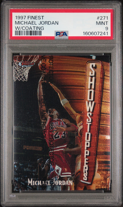 Michael Jordan 1997 Finest #271 with Coating PSA 9 Mint