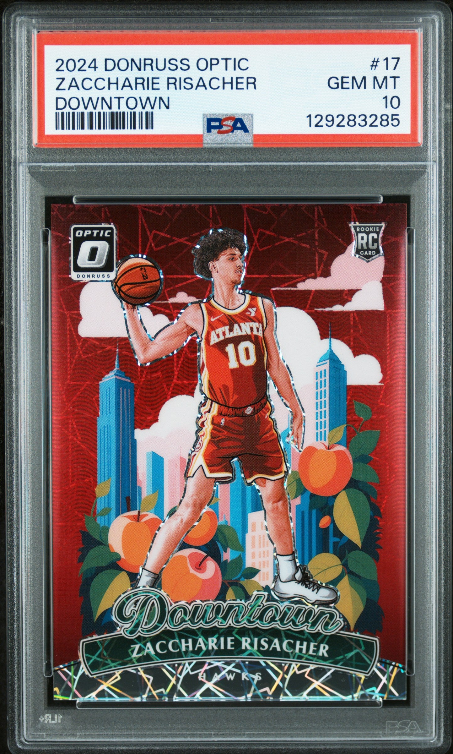 Zaccharie Risacher 2024 Donruss Optic Rookie Downtown PSA 10 Gem Mint