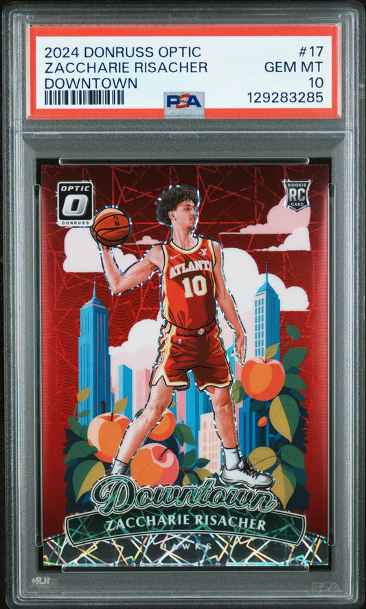 Zaccharie Risacher 2024 Donruss Optic Rookie Downtown PSA 10 Gem Mint