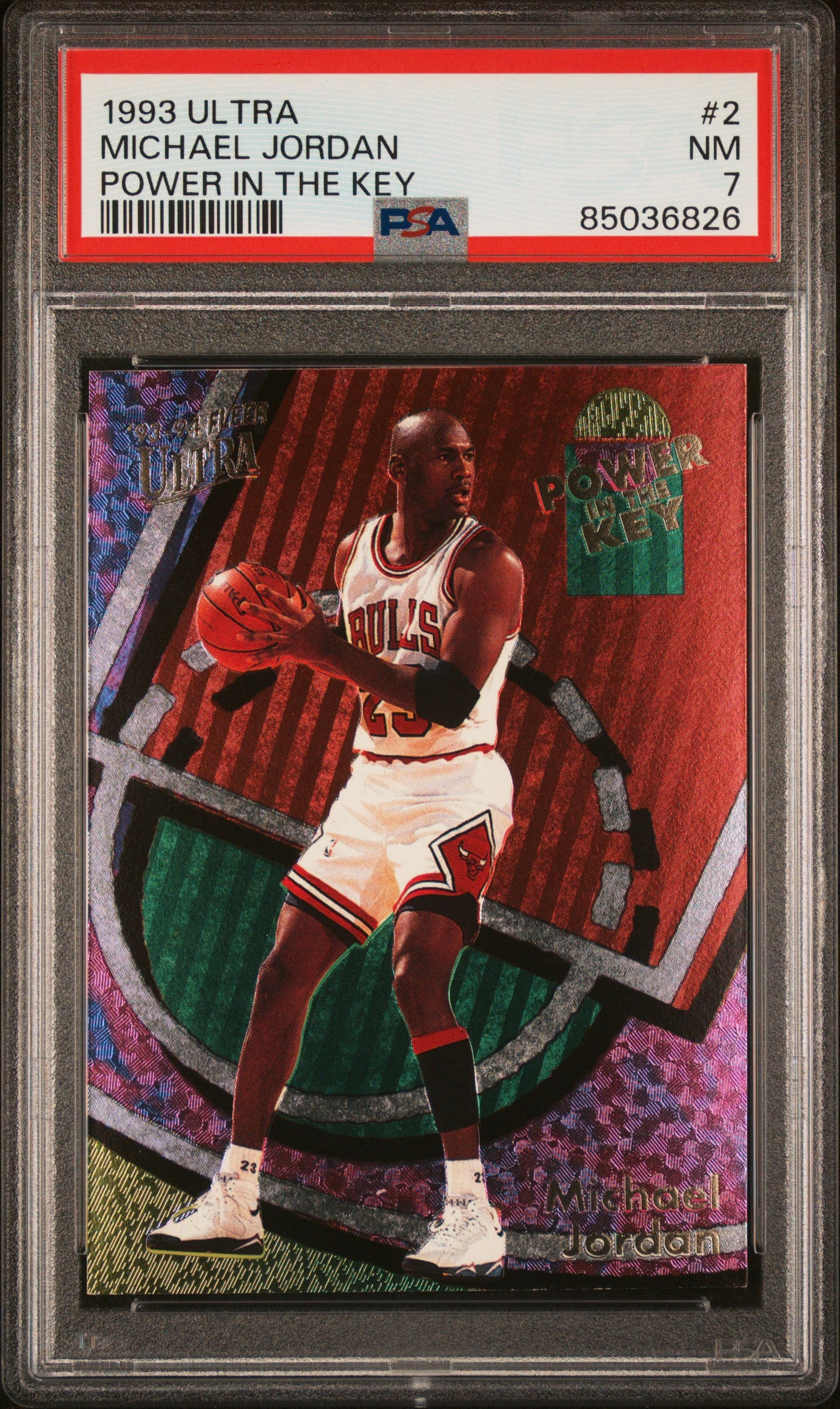 Michael Jordan 1993 Fleer Ultra Power in the Key PSA 7 Near Mint