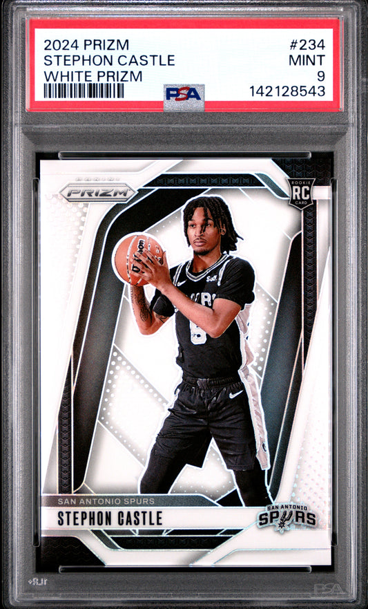 Stephon Castle 2024 Panini Prizm Rookie #234 White Prizm #151/175 PSA 9 Mint