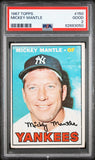 Mickey Mantle 1967 Topps #150 PSA 2 Good