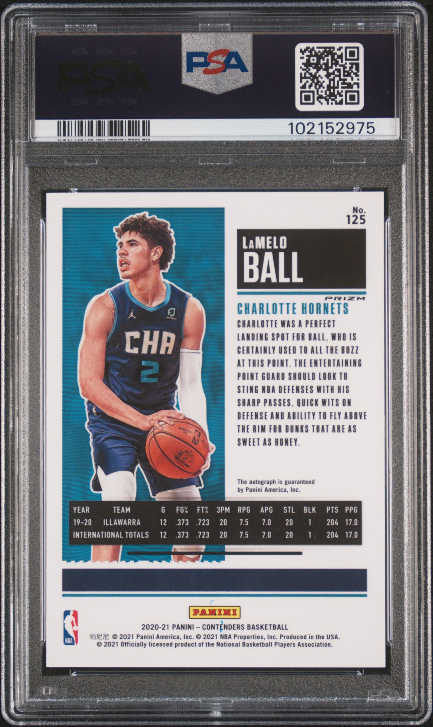 LaMelo Ball 2020 Panini Contenders Premium Green Shimmer Auto PSA 9 Mint