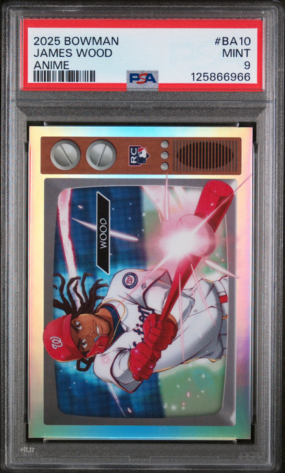 James Wood 2025 Bowman Anime #BA10 PSA 9 Mint