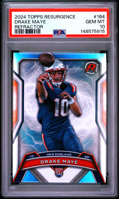 Drake Maye 2024 Topps Resurgance Rookie #164 Refractor PSA 10 Gem Mint
