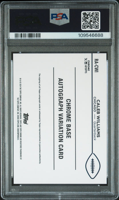 Caleb Williams 2024 Topps Chrome Rookie Auto PSA 9 Auto 10