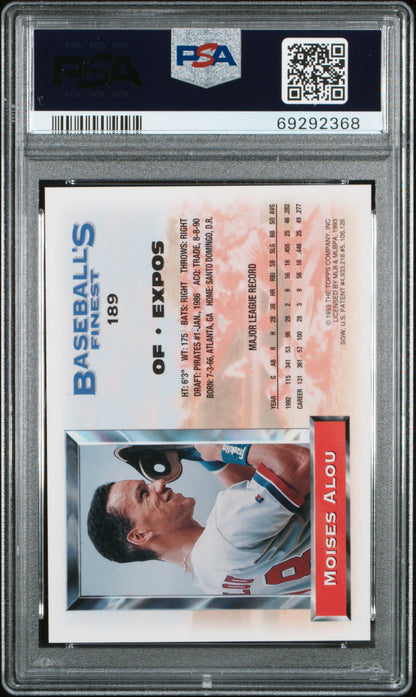 Moises Alou 1993 Topps Finest Refractor #189 PSA 8 Nm-Mint