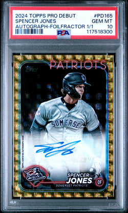 Spencer Jones 2024 Topps Pro Debut Foilfractor Auto #1/1 PSA 10 Gem Mint