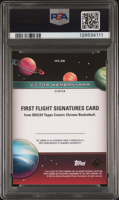 Victor Wembanyama 2023 Topps Chrome Cosmic Gold Interstellar Auto #9/50 PSA 10 Gem Mint