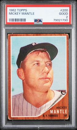 Mickey Mantle 1962 Topps #200 PSA 2 Good 1790