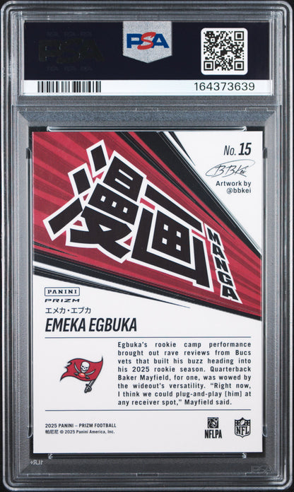 Emeka Egbuka 2025 Panini Prizm Manga Vertical PSA 9 Mint
