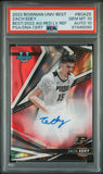 Zach Edey 2022 Bowman University Best Red Lava Autograph #2/5 PSA 10 Auto 10