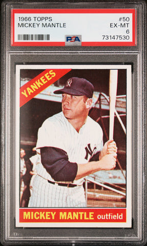 Mickey Mantle 1966 Topps #50 PSA 6 Ex-Mint 7530