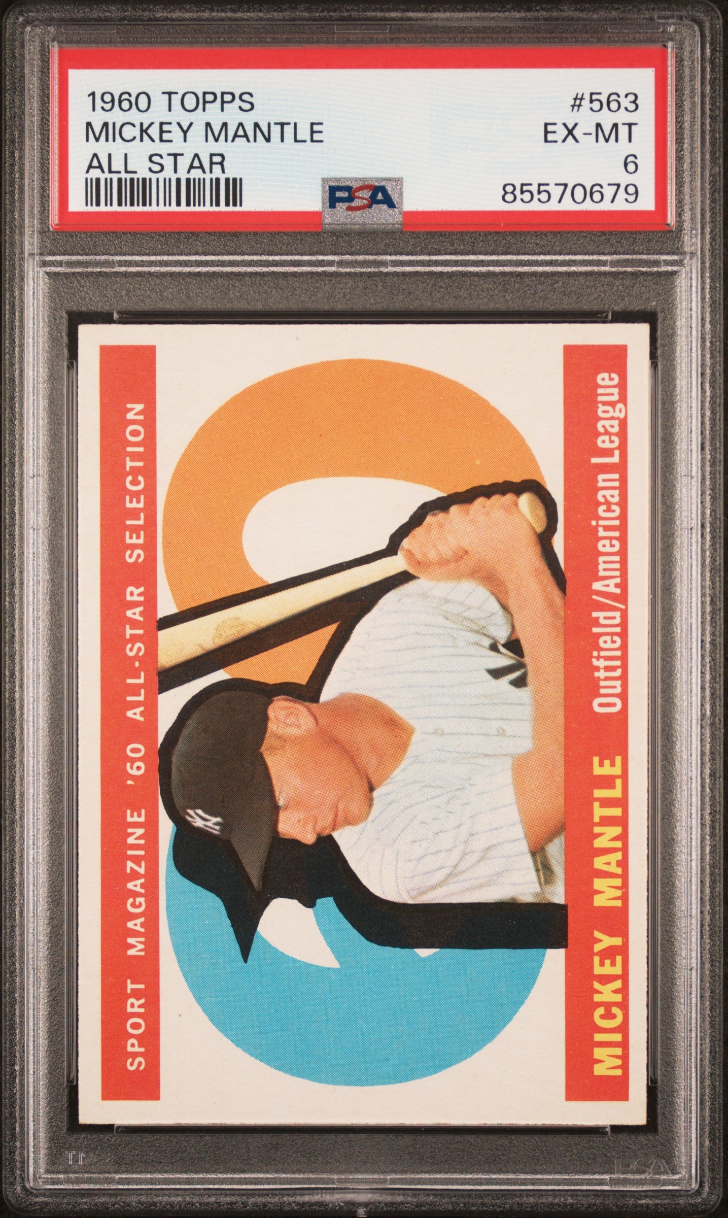 Mickey Mantle 1960 Topps All-Star #563 PSA 6 Ex-Mint – Three Stars