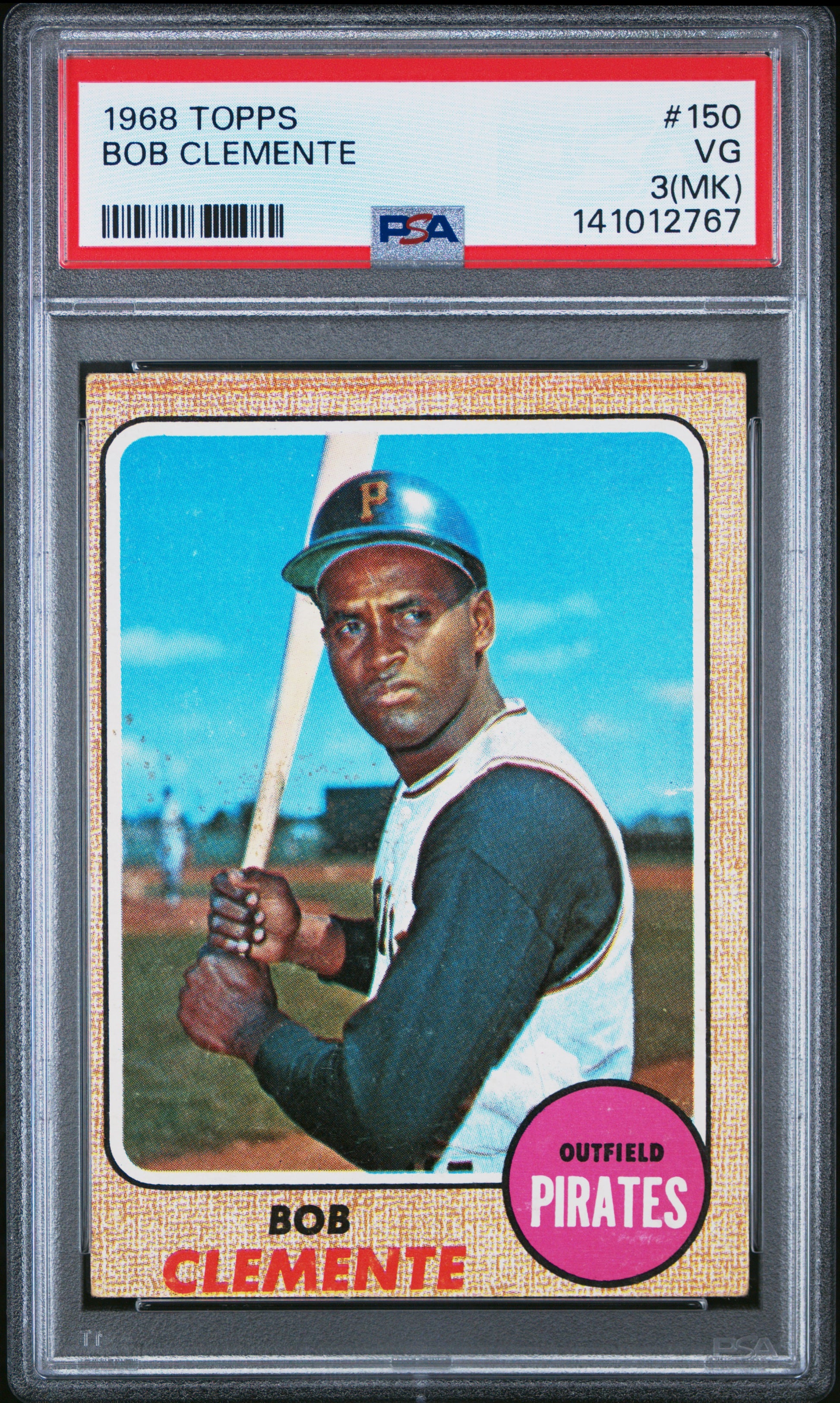 Bob Clemente 1968 Topps #150 PSA 3 (MK) Very Good
