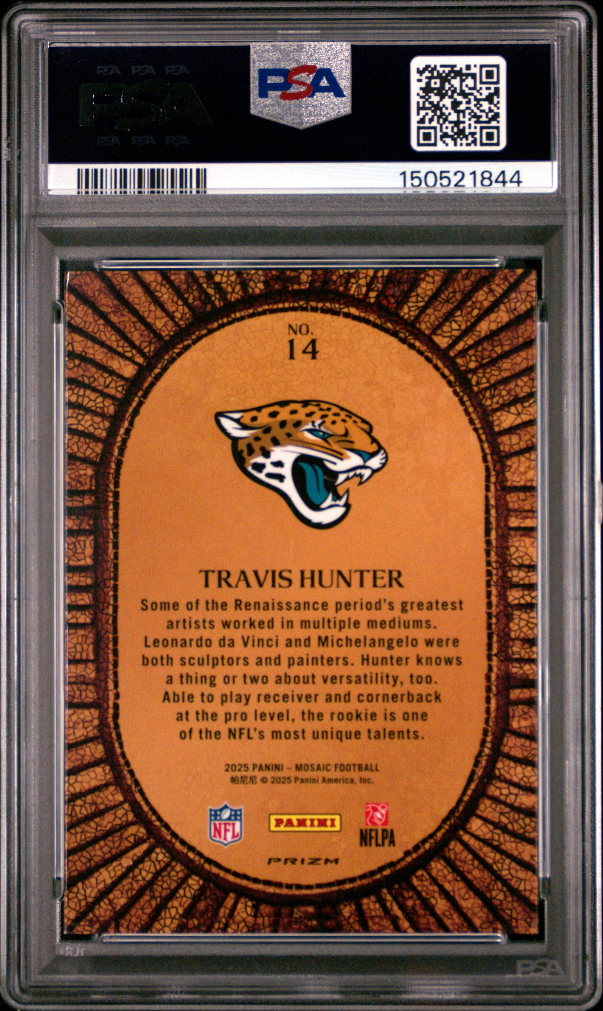 Travis Hunter 2025 Panini Mosaic Micro Mosaic #14 PSA 9 Mint
