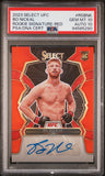 Bo Nickal 2023 Panini Select UFC Rookie Signature Red Auto #75/99 PSA 10 Auto 10