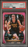 Caitlin Clark 2022 Bowman Chrome University Pink Refractor #50 PSA 10 Gem Mint