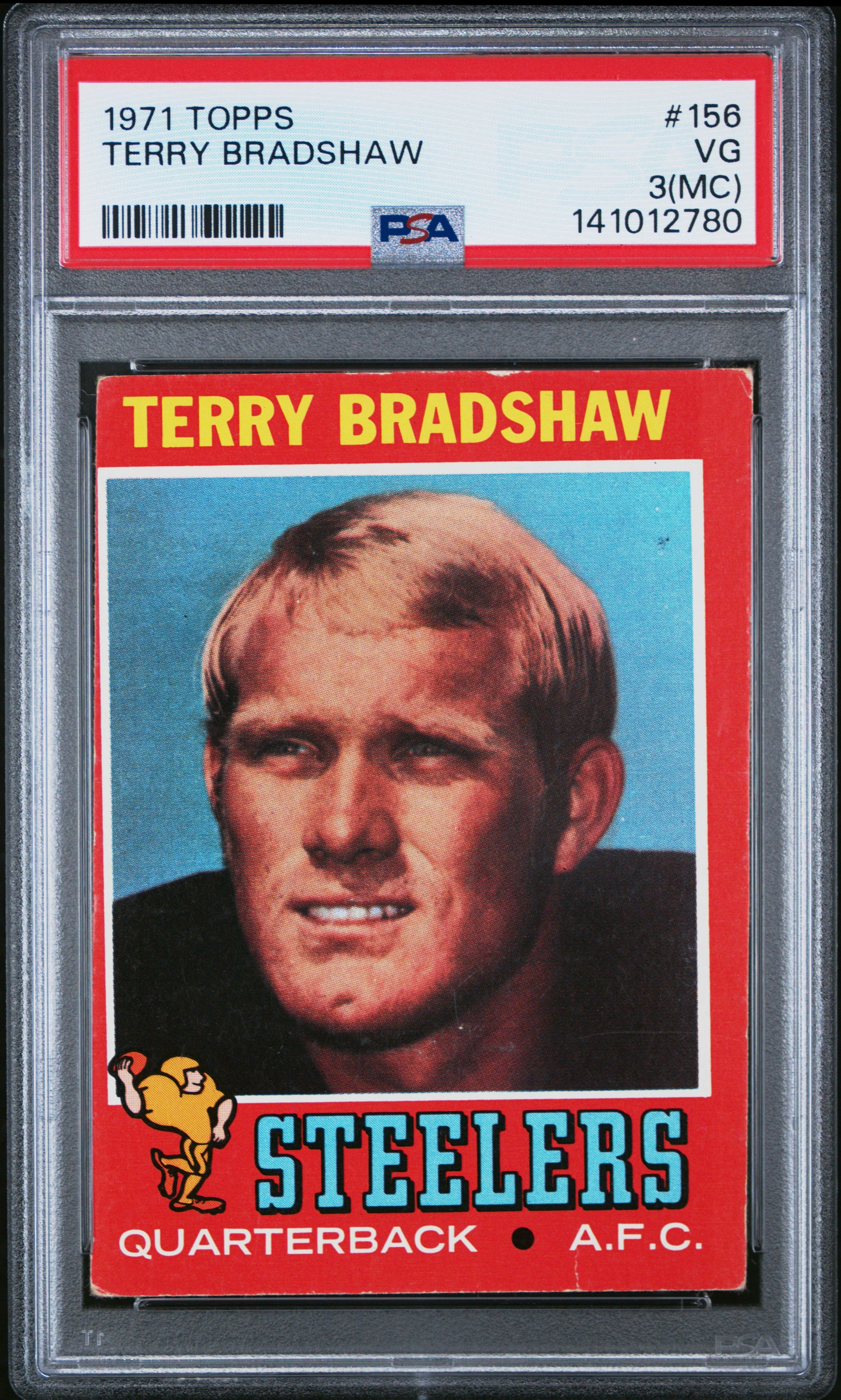 Terry Bradshaw 1971 Topps Rookie #156 PSA 3(MC) Very Good