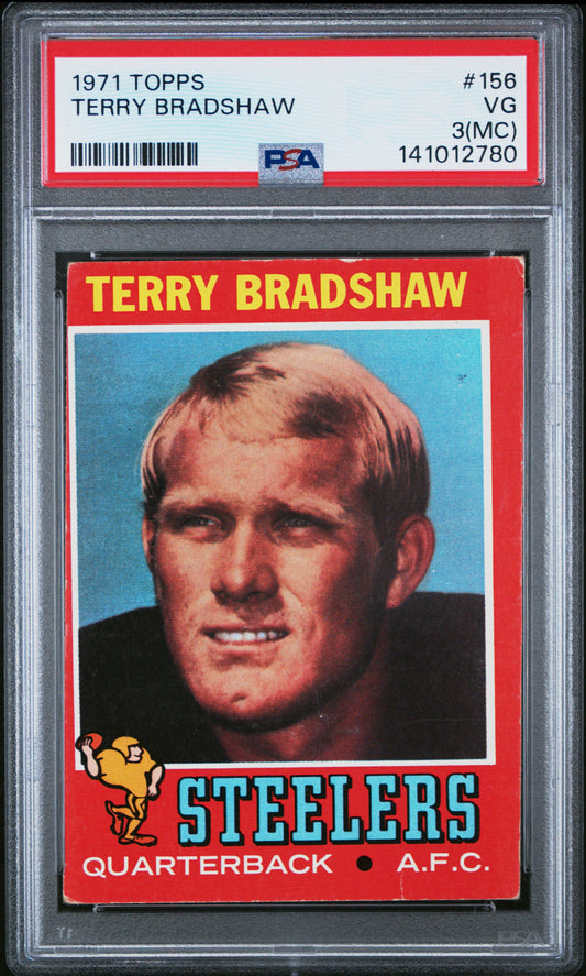 Terry Bradshaw 1971 Topps Rookie #156 PSA 3(MC) Very Good