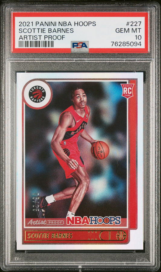 Scottie Barnes 2021 Panini Hoops #227 Artist Proof #6/25 PSA 10 Gem Mint