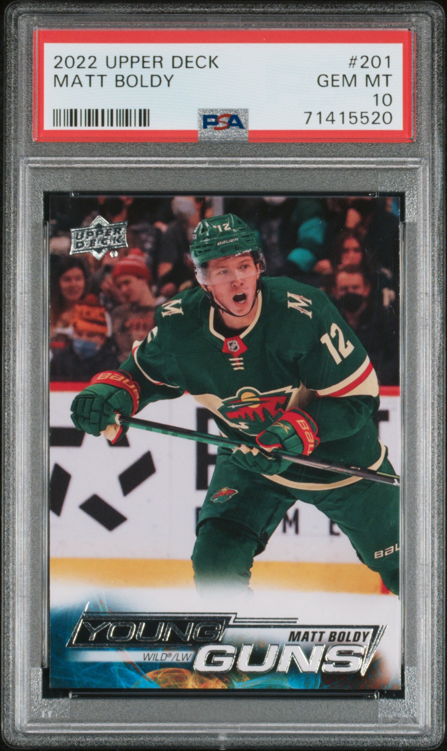 Matt Boldy 2022 Upper Deck Rookie #201 PSA 10 Gem Mint 5520