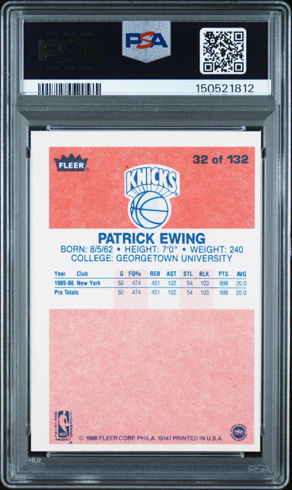 Patrick Ewing 1986 Fleer Rookie #32 PSA 5 Ex 1812