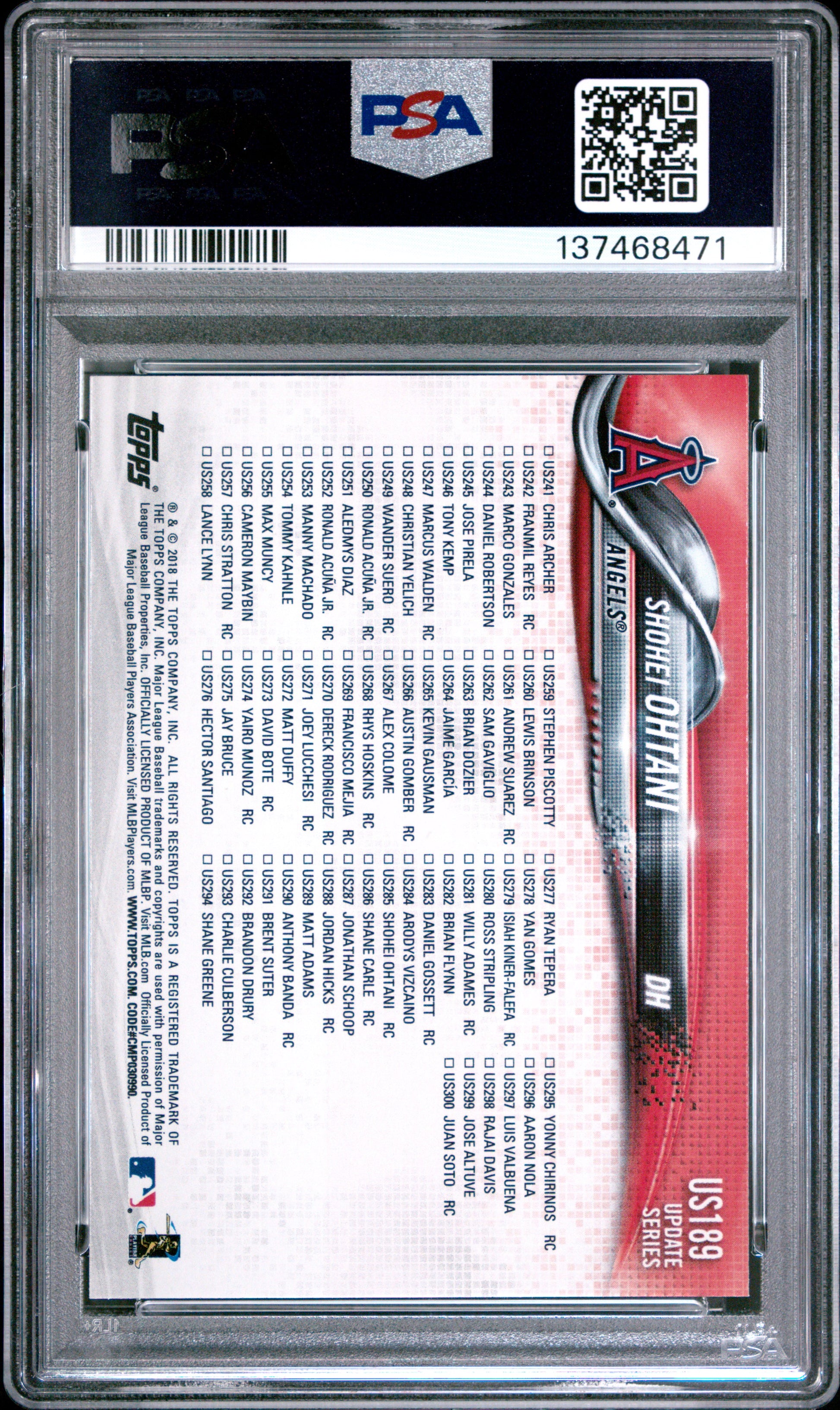 Shohei Ohtani 2018 Topps Update #US189 PSA 10 Gem Mint 8471