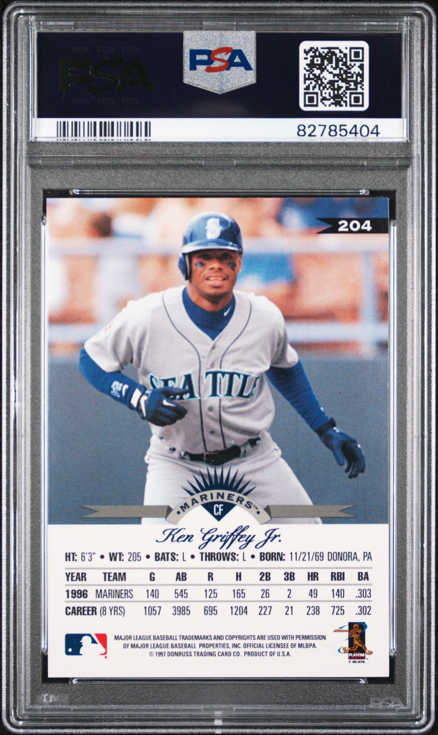 Ken Griffey Jr. 1997 Leaf #204 PSA 10 Gem Mint