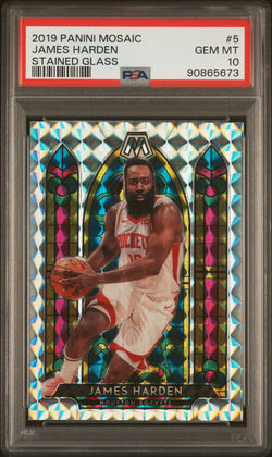 James Harden 2019 Panini Mosaic Stained Glass PSA 10