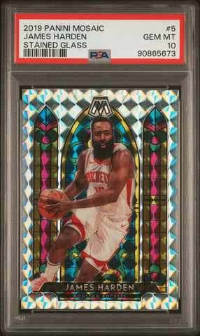 James Harden 2019 Panini Mosaic Stained Glass PSA 10