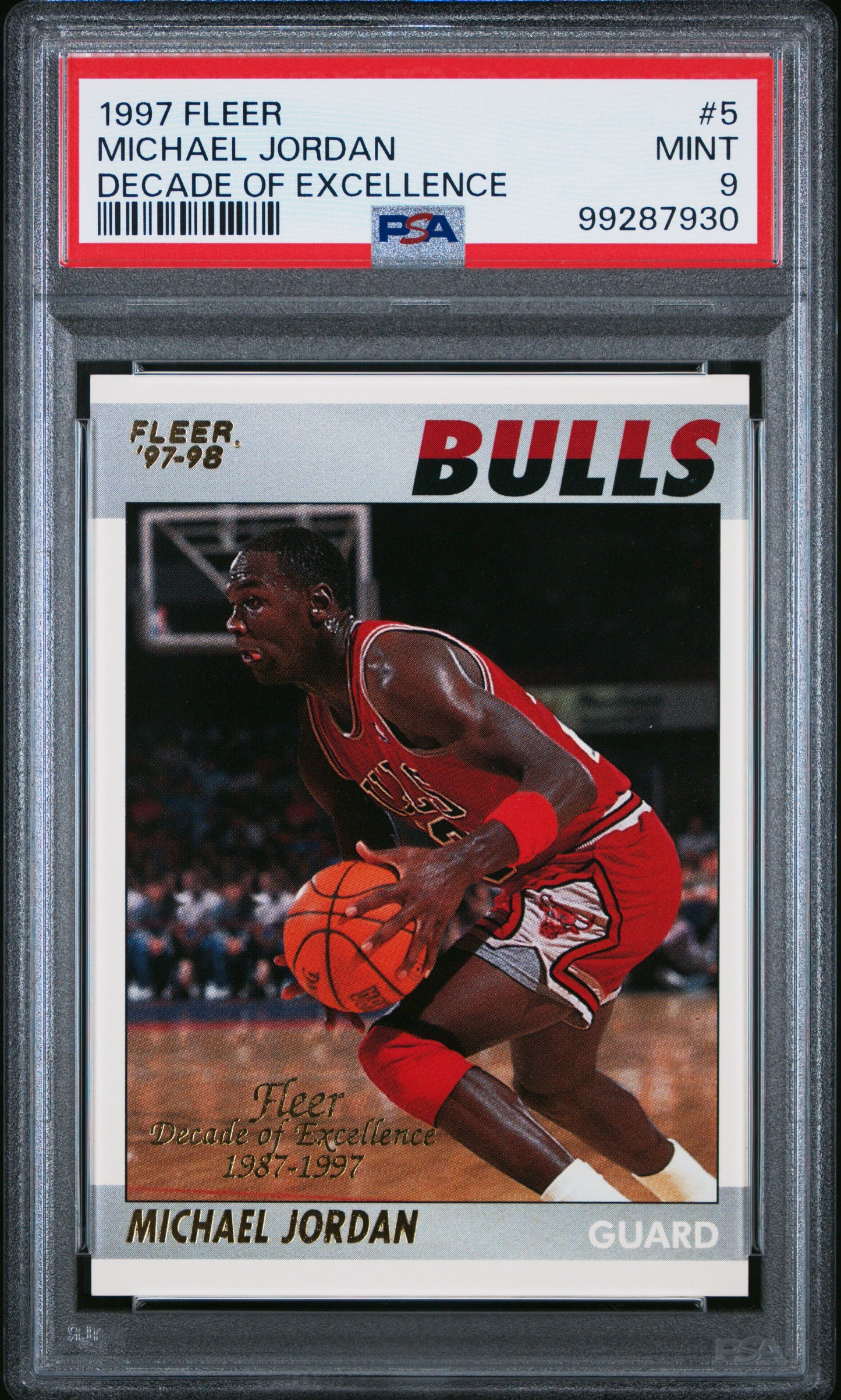 Michael Jordan 1997 Fleer Decade of Excellence #5 PSA 9 Mint