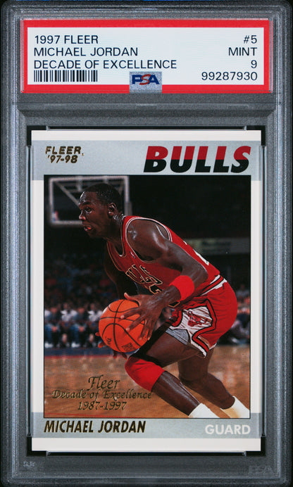 Michael Jordan 1997 Fleer Decade of Excellence #5 PSA 9 Mint